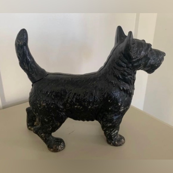 Vintage 1930s Hubley Cast Iron Scottie Irish Terrier Heavy Door Stop Decor - Picture 5 of 10